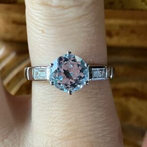 Glacier Sky Blue Topaz Sterling Silver Ring Size 8.75